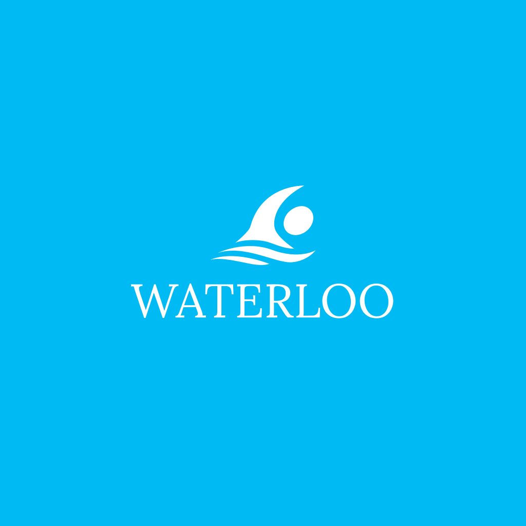 Logotipo Do Nadador E Da Água