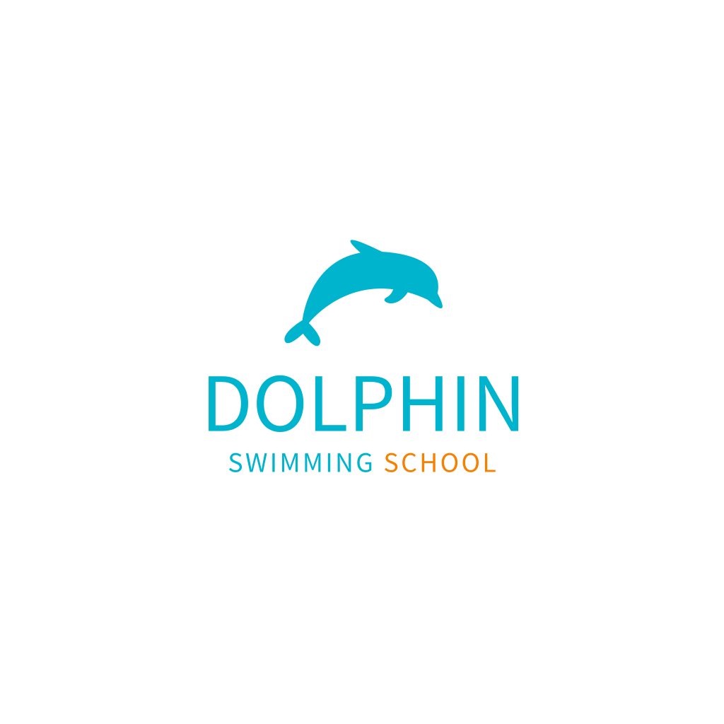 Синий Дельфин Плавать Логотип