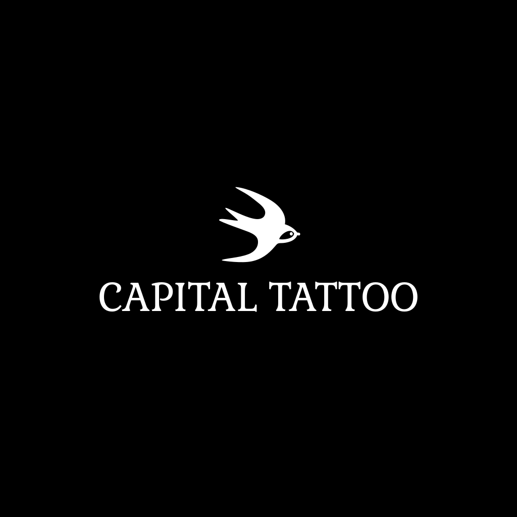 Logo Del Tatuaggio Uccello Bianco