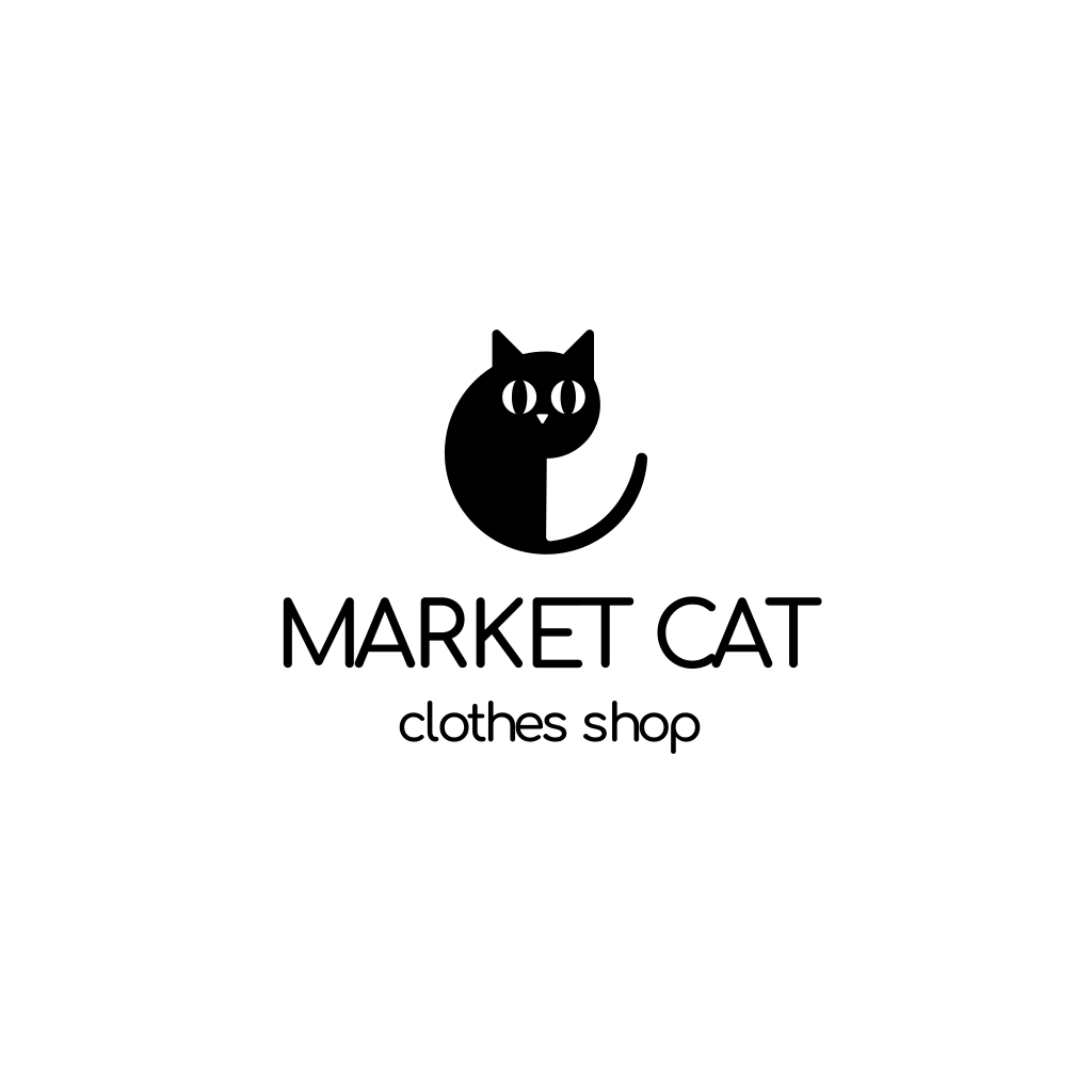 Logotipo Abstrato Do Gato Fofo