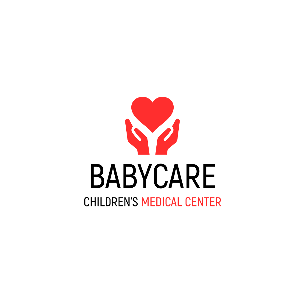 Logotipo De Coração E Mãos Vermelhos