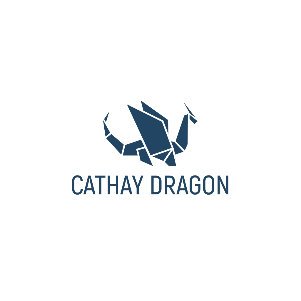Logotipo Do Dragão Geométrico Azul