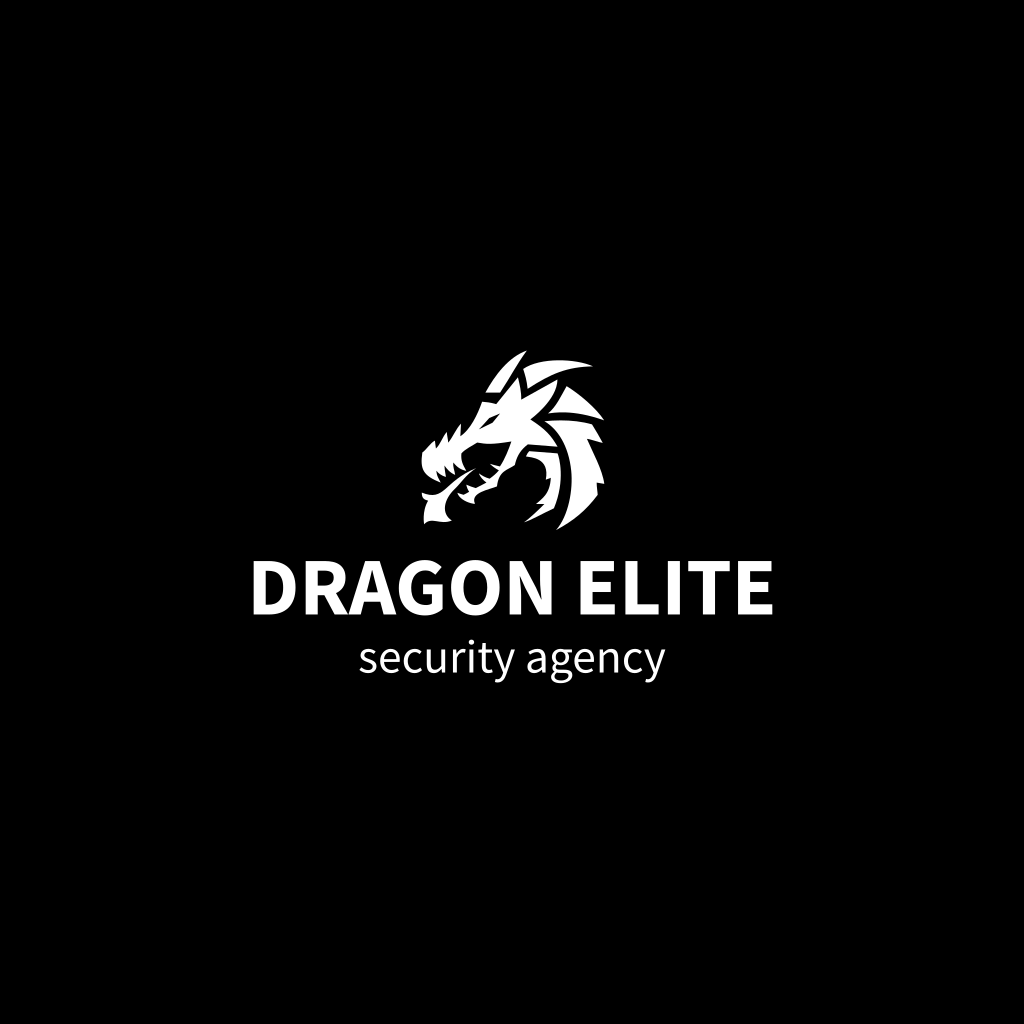 Logotipo De Seguridad Del Dragón Blanco