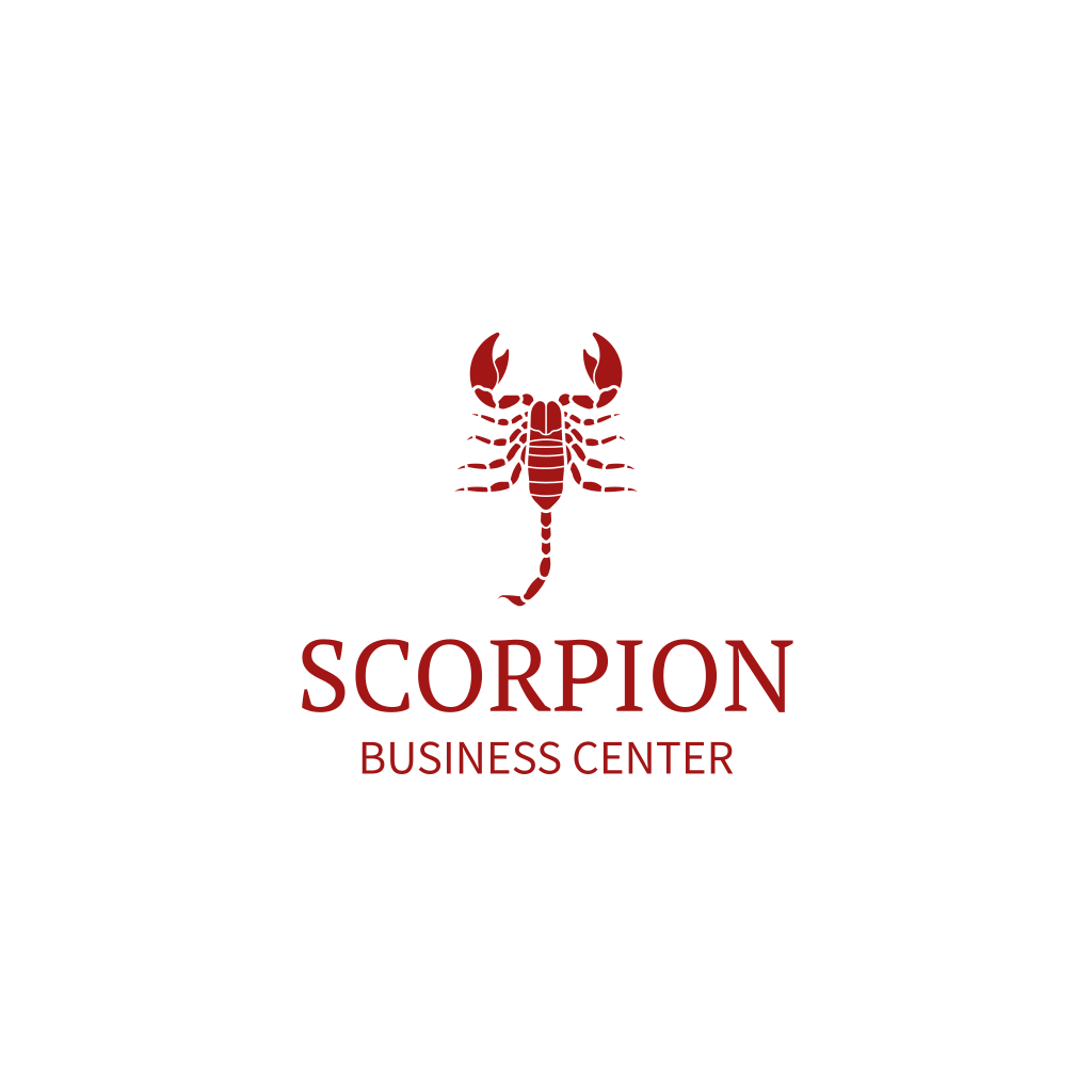 Красный Скорпион Бизнес Логотип