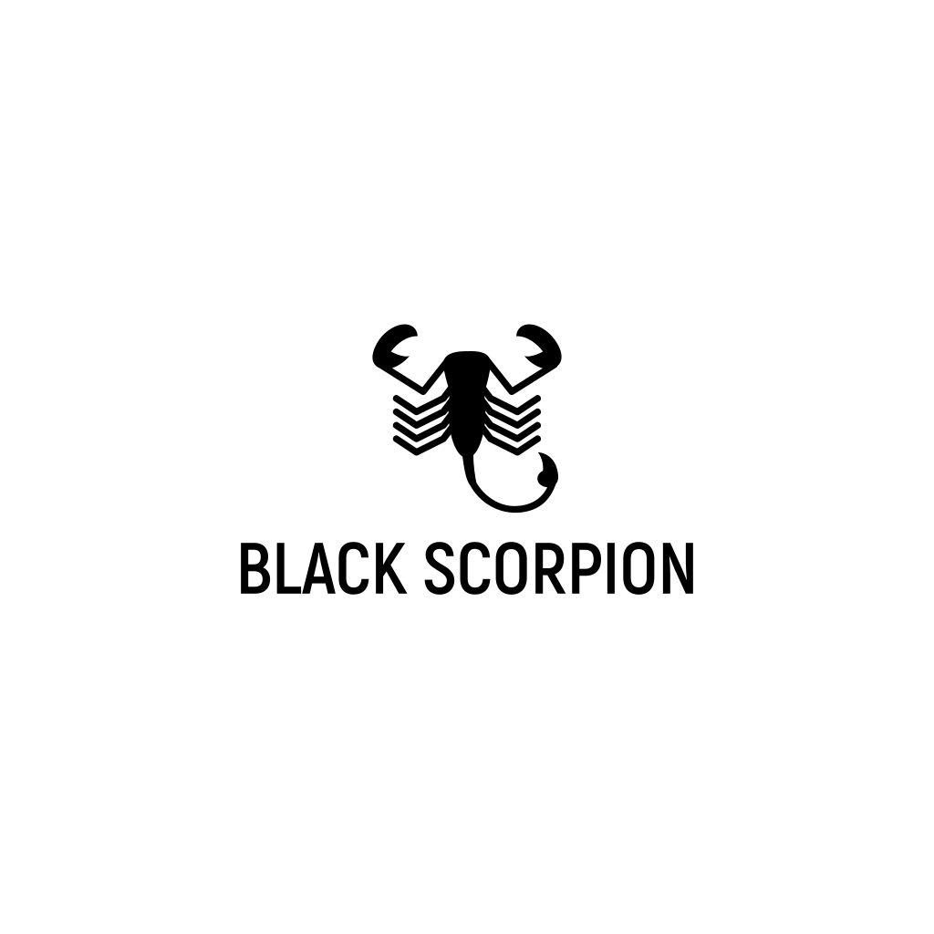 Logo Abstrait Scorpion Noir