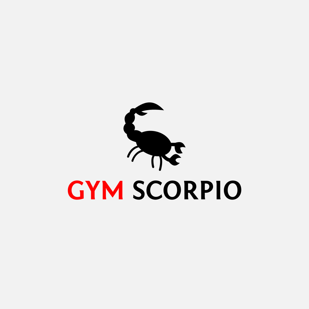 Schwarzes Skorpion-fitnessstudio-logo