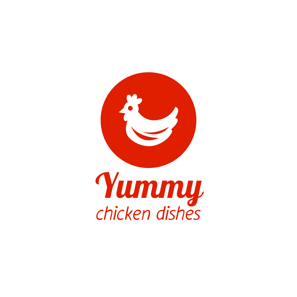 Курица И Красный Круг Логотип