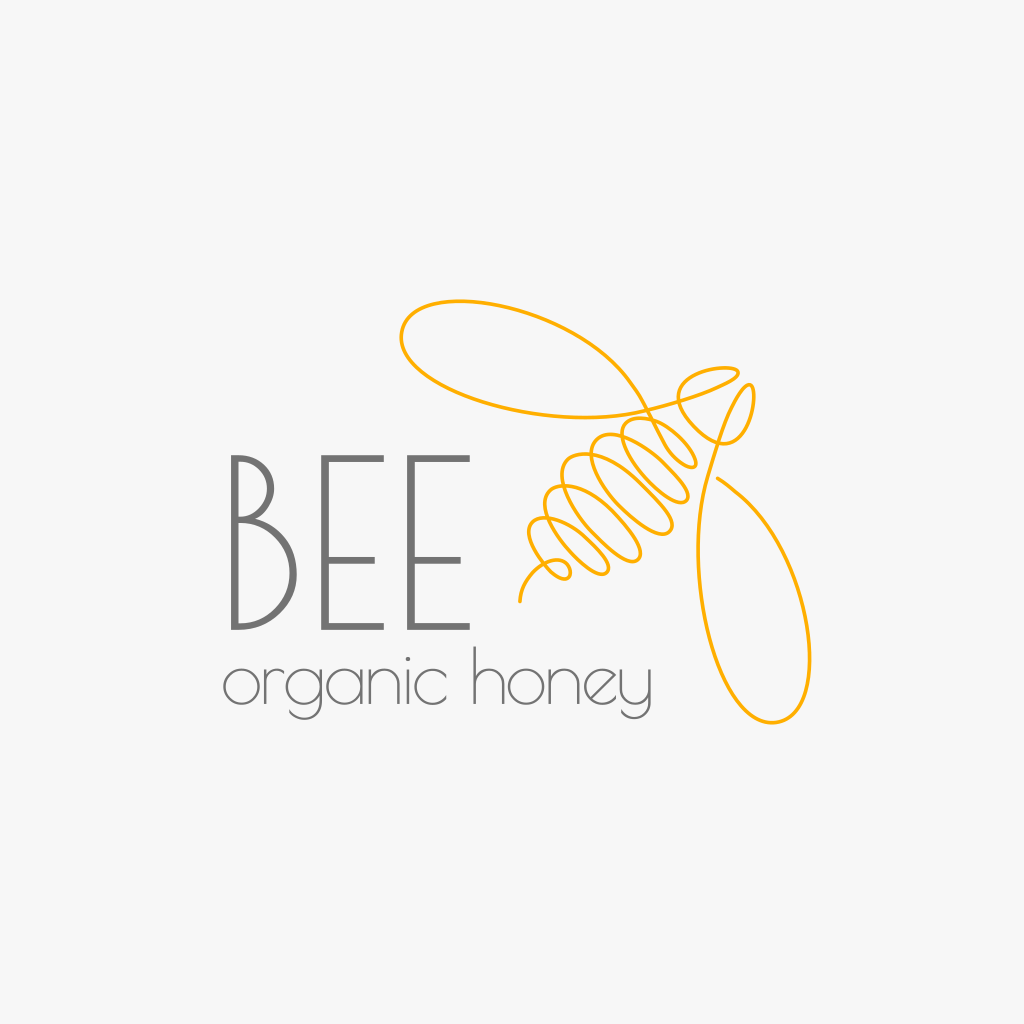 Пчела Линия Арт Логотип