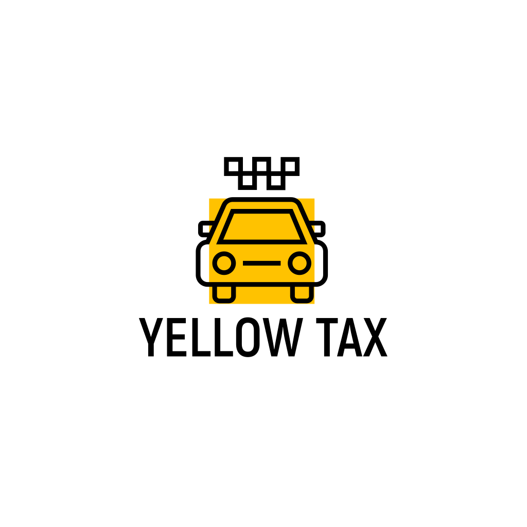 Gelbes Auto- Und Taxisymbol-logo