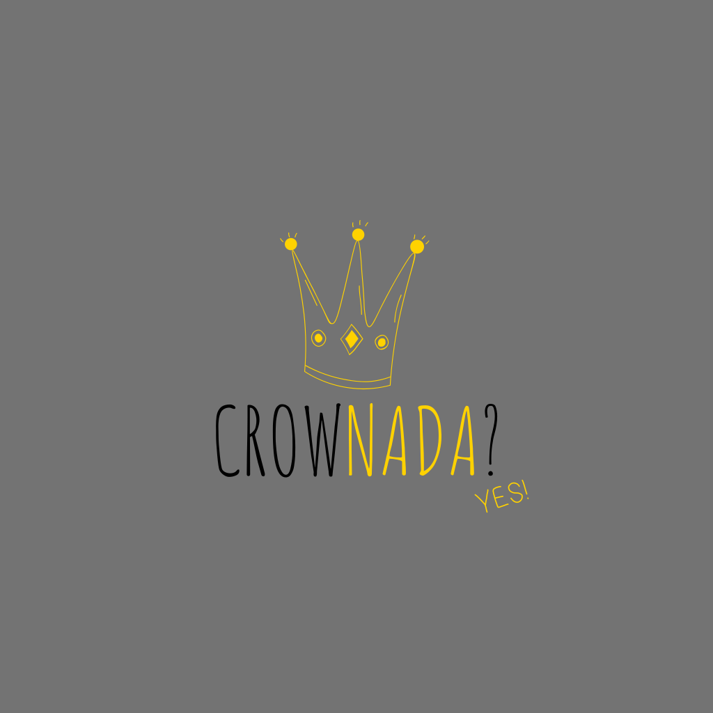 Golden Crown Drawing Gray background logo