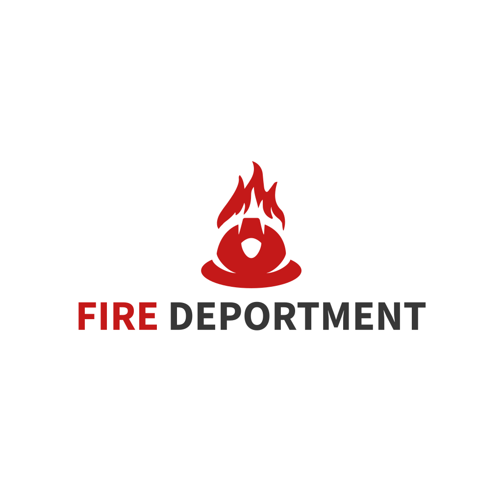 Casco Rosso E Logo Del Fuoco Fire