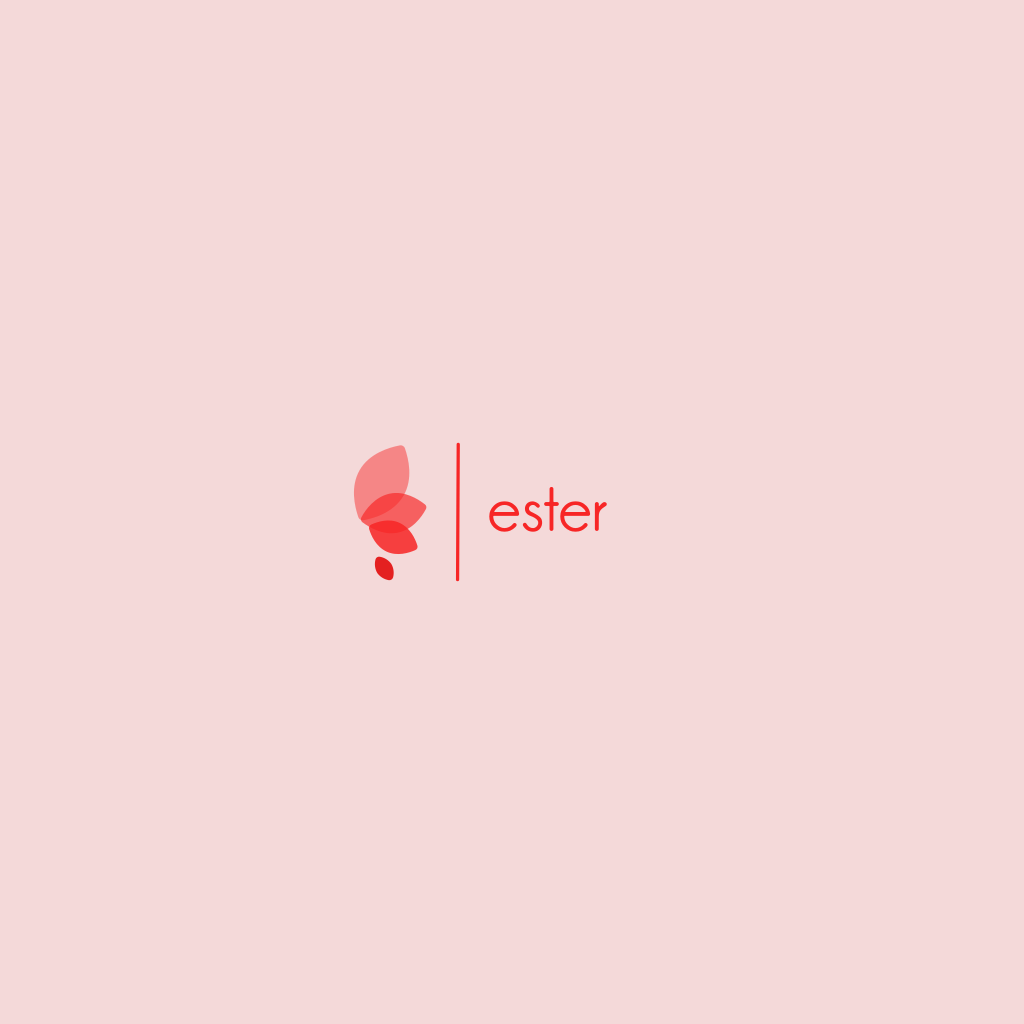 Red Petals Flower logo