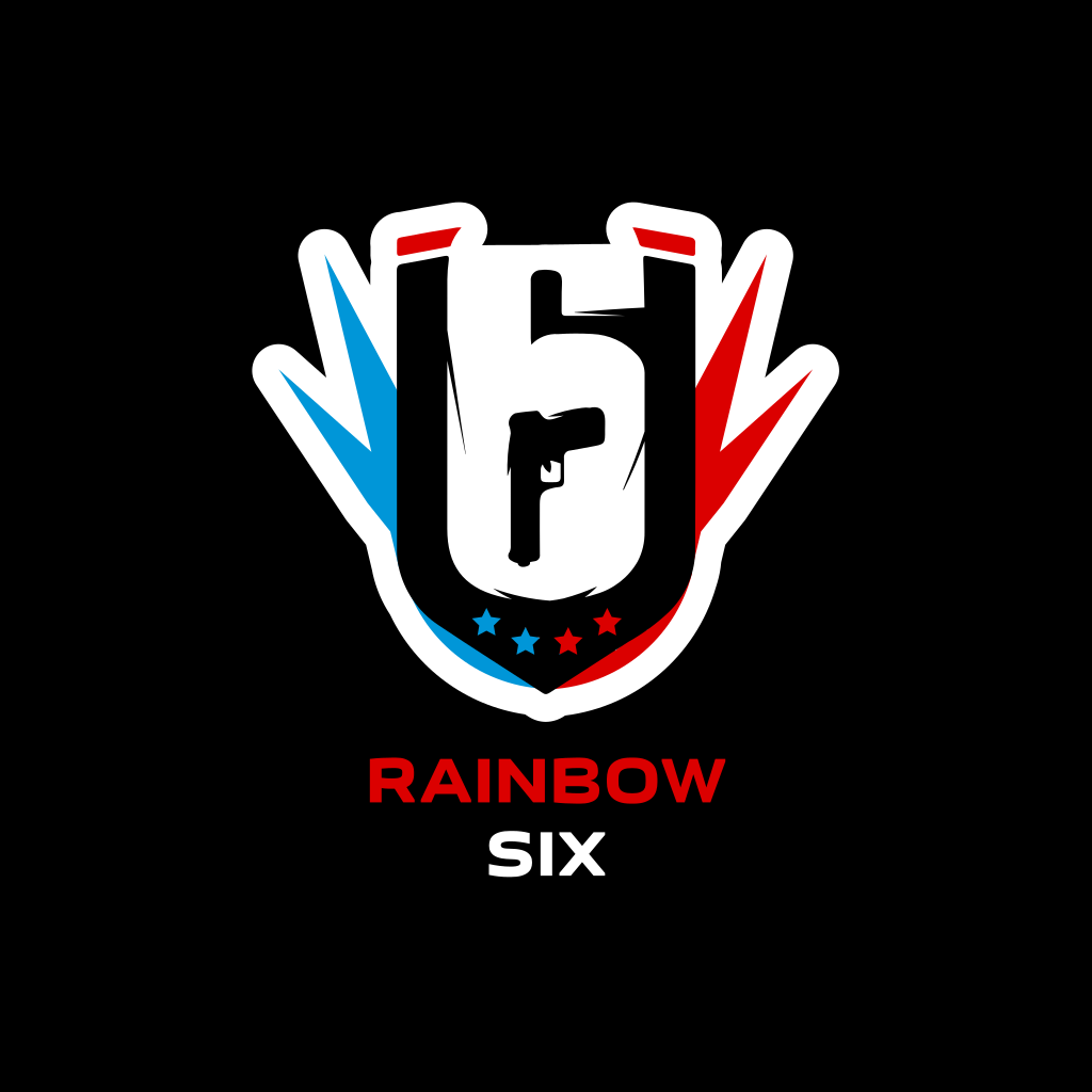 Numero 6 E Logo Di Gioco Della Pistola