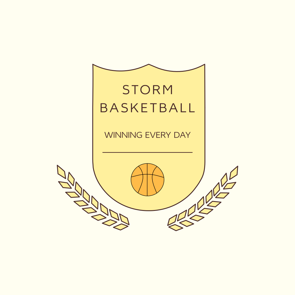 Basketbol Topu Ve Kalkan Logosu