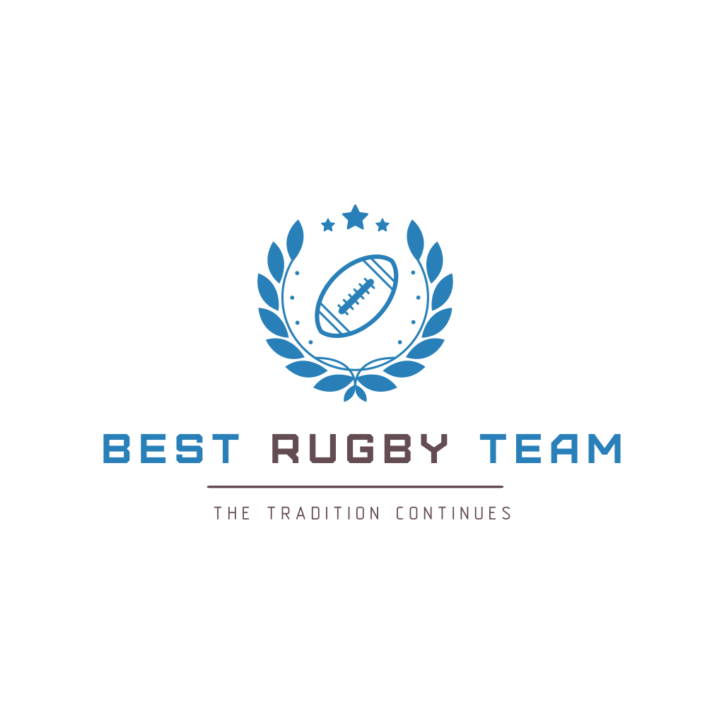 Pelota De Rugby Y Logo De Trigo