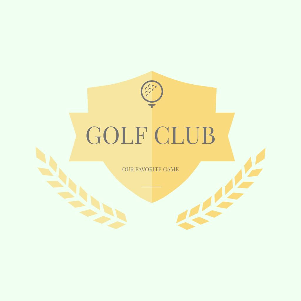 Logotipo Da Bola De Golfe E Escudo