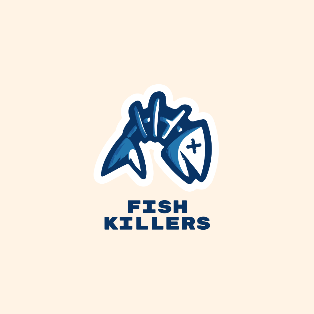 Fish Skeleton logo design Fish Skeleton logo design