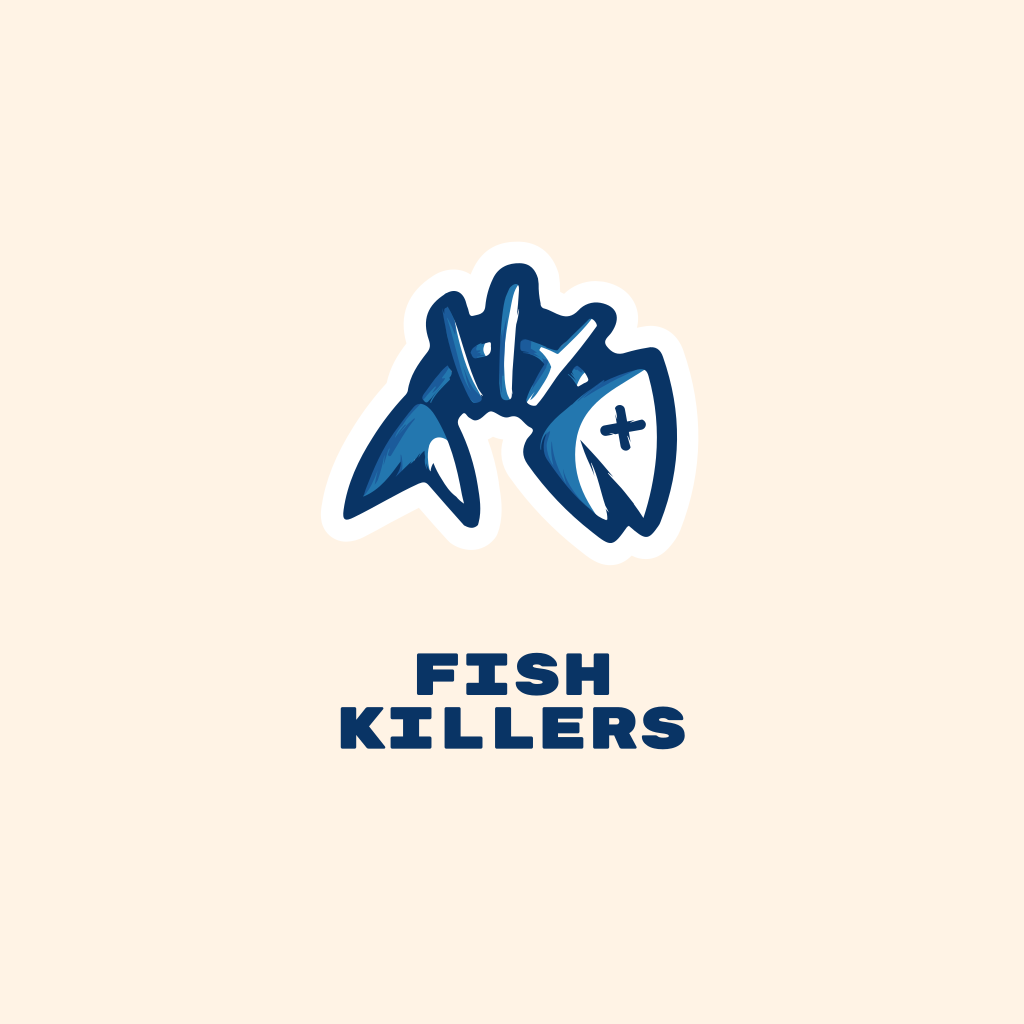 Скелет Рыбы Дизайн Логотипа