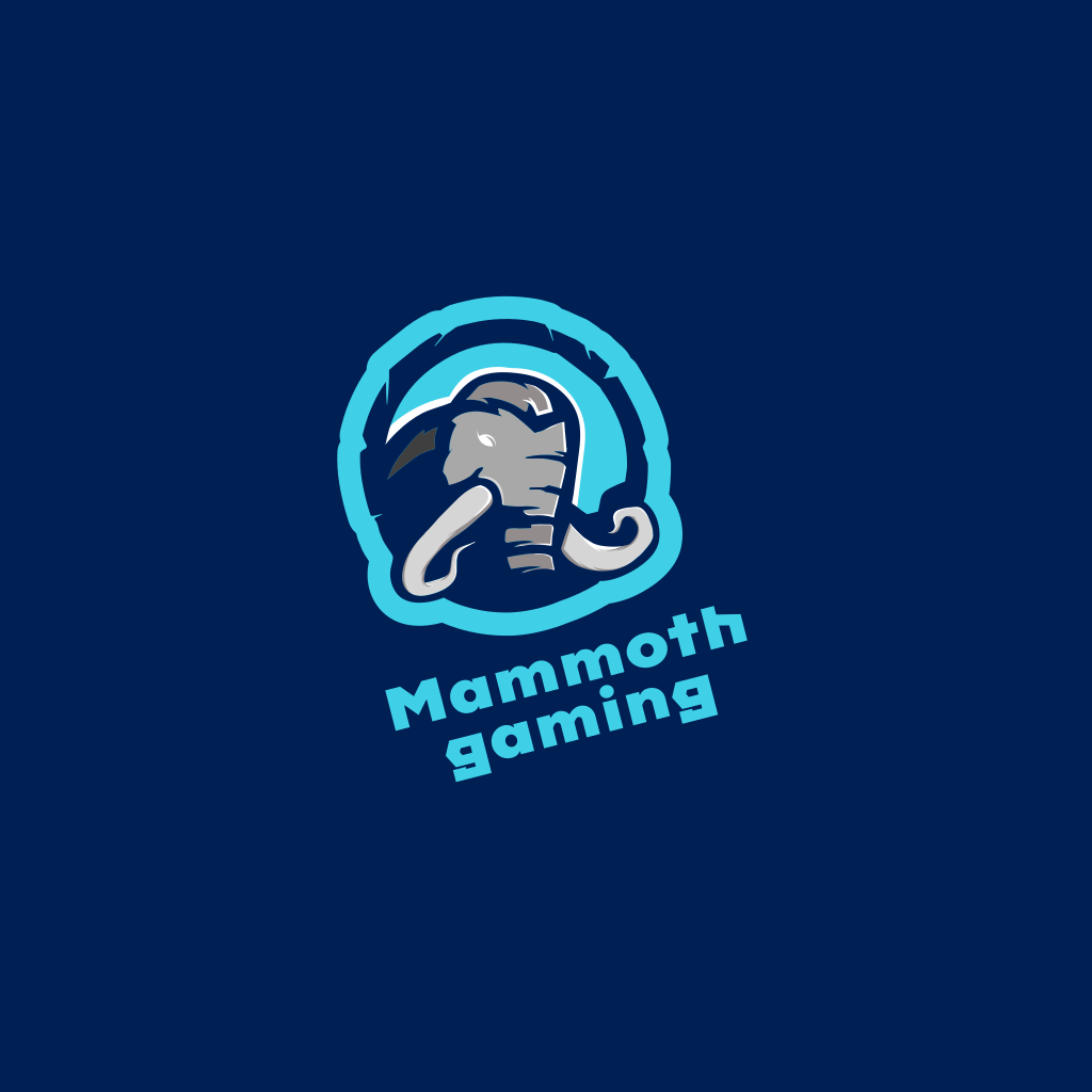 Mammoth head blue logo Logo - Turbologo Logo Maker