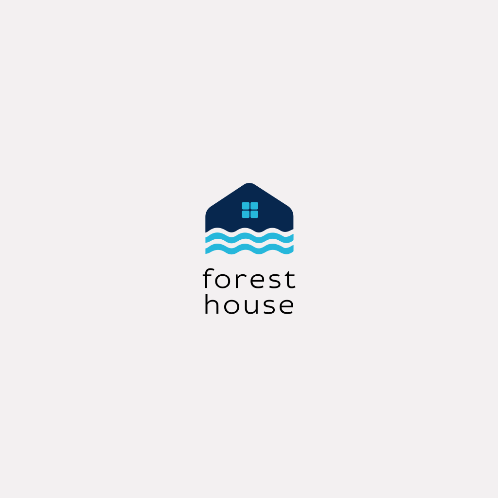 Blaues Haus Wellen Logo