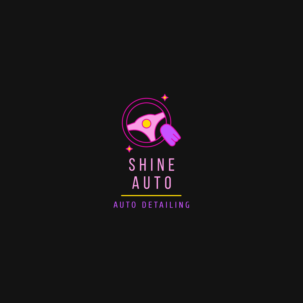 Pink Steering Wheel Car logo