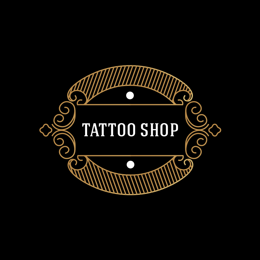 Dark vintage tattoo salon logo Logo - Turbologo Logo Maker