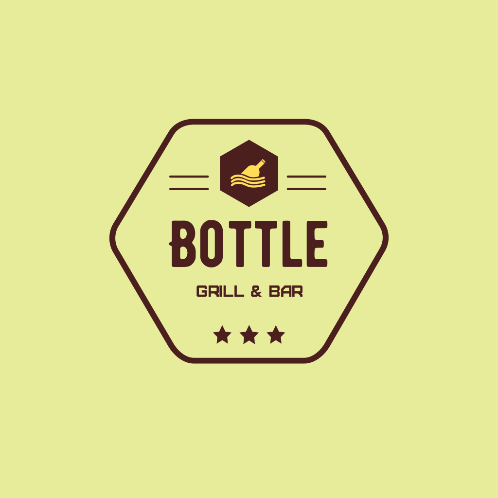 Grill bar logo with bottle image Turbologo Logo Maker
