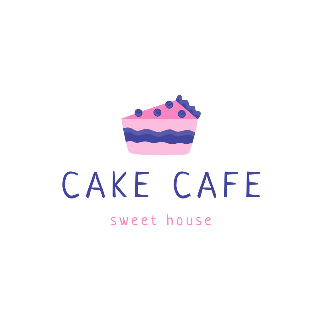 Розовый Кусок Торта Логотип