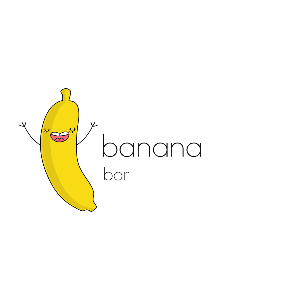 Милый Желтый Банан Логотип