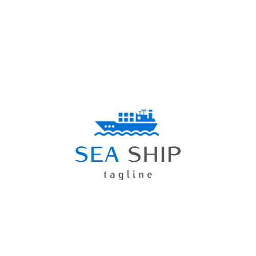 Blue Ship & Waves logo