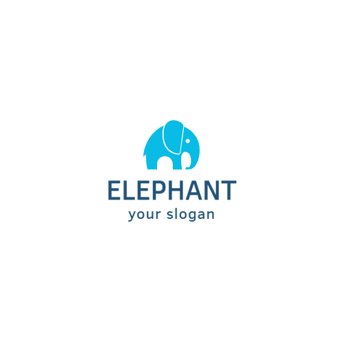 Blaues Elefantenlogo Blaues Elefantenlogo