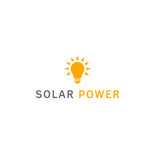 Enchufe Solar De Energía Solar Plantilla De Logotipo Sólido Azul