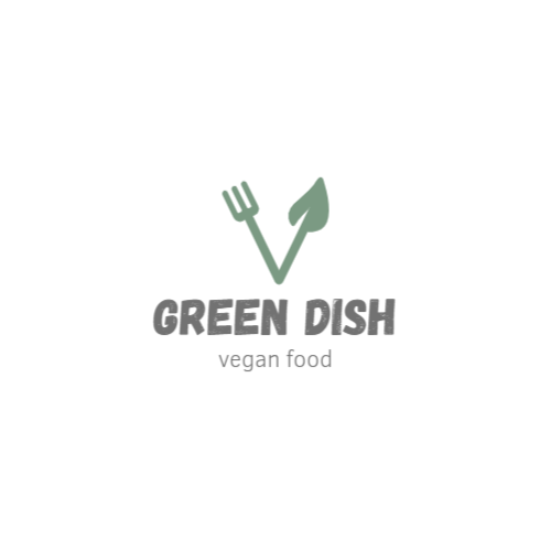 Logo Vegano Di Piante E Forchette Logo Vegano Di Piante E Forchette