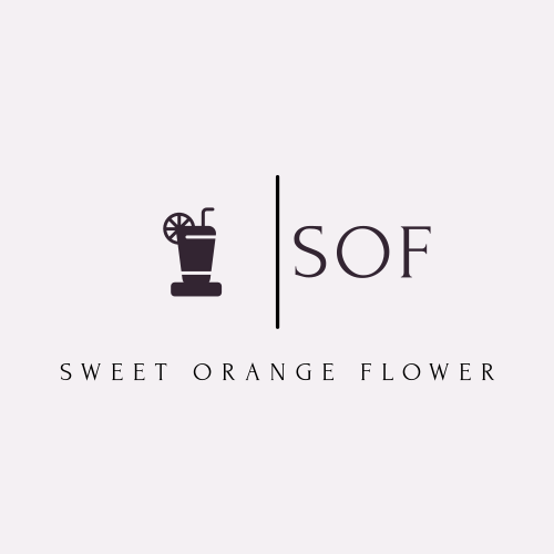 Orangefarbenes Blumenlogo