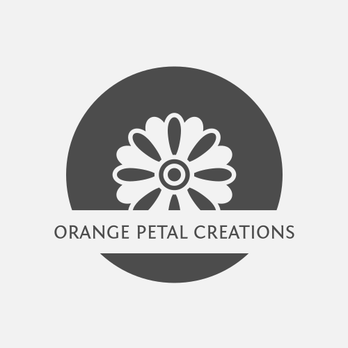 Orangefarbenes Blumenlogo