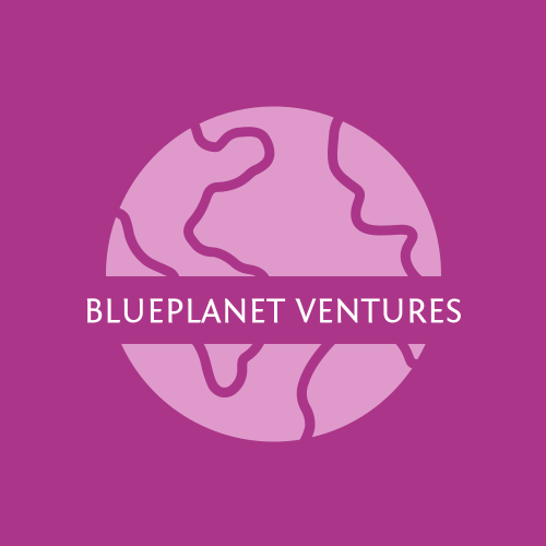 Blaues Planetenlogo