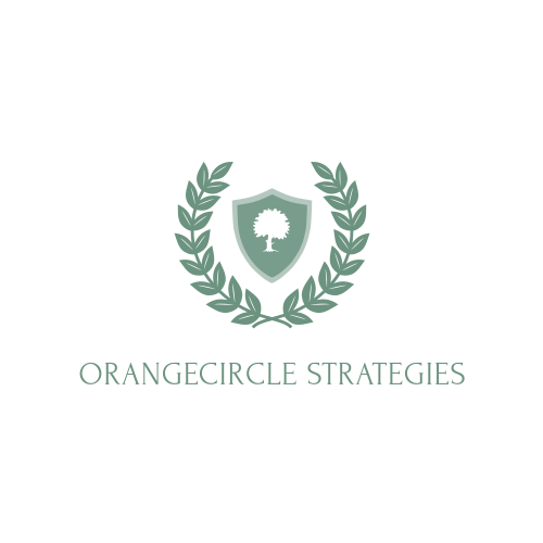 Orangefarbenes Kreislogo