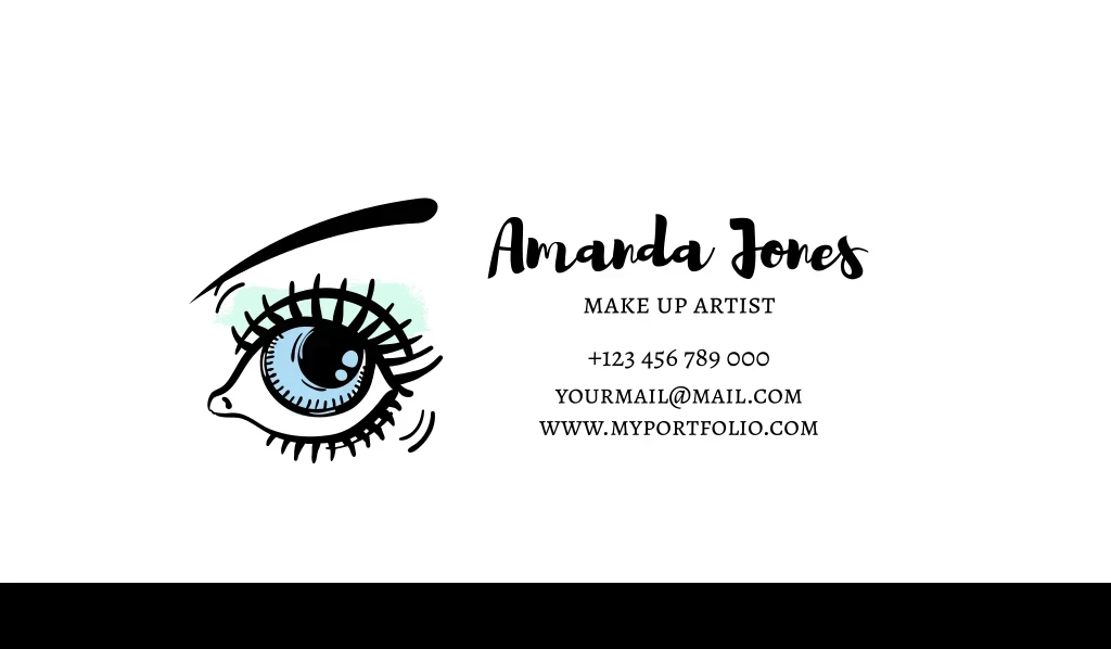 +123 456 789 000, Make Up Artist, Yourmail@mail.com, Www.myportfolio.com, Amanda Jones Logo +123 456 789 000, Make Up Artist, Yourmail@mail.com, Www.myportfolio.com, Amanda Jones Logo