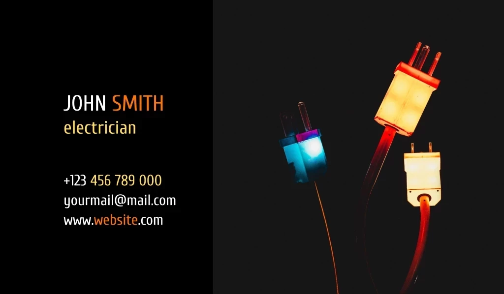 +123 456 789 000 Yourmail@mail.com Www.website.com, Electrician, John Smith Logo +123 456 789 000 Yourmail@mail.com Www.website.com, Electrician, John Smith Logo