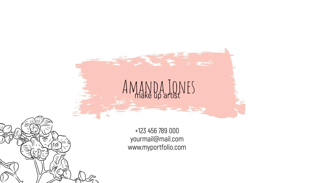 +123 456 789 000 Yourmail@mail.com Www.myportfolio.com, Make Up Artist, Amanda Jones Logo +123 456 789 000 Yourmail@mail.com Www.myportfolio.com, Make Up Artist, Amanda Jones Logo