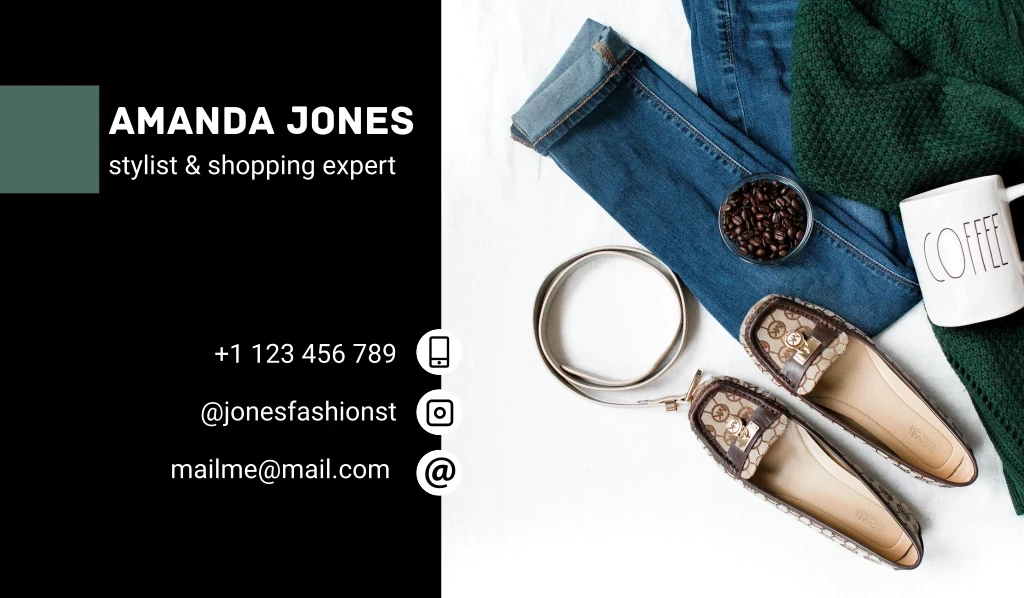 Amanda Jones, Stylist & Shopping Expert, +1 123 456 789 @jonesfashionst Mailme@mail.com Logo Amanda Jones, Stylist & Shopping Expert, +1 123 456 789 @jonesfashionst Mailme@mail.com Logo